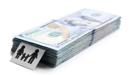 Pack of American dollars, isolated on white. Saving concept