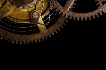 cogwheels in old clock
