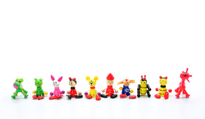 animals toy from wood isolated on white background