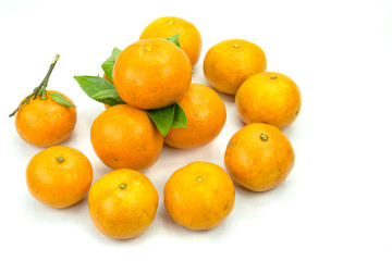 Fototapeta na wymiar group oranges on white background