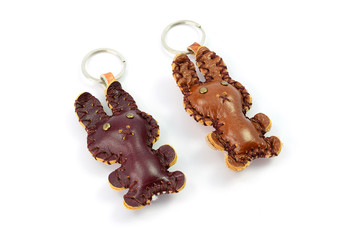 key ring made from scrap leather