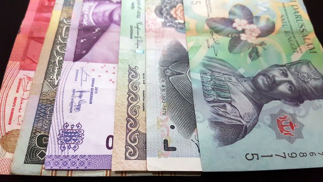 Close up of various country currency note. Soft focus and selective focus image