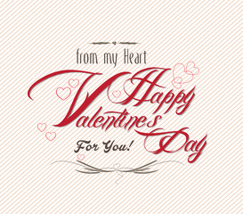 Happy Valentine's Day Hand Lettering - Typographical Background