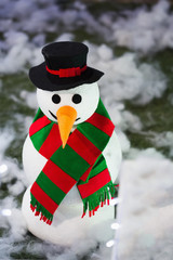 Santa Claus doll on Christmas trees.