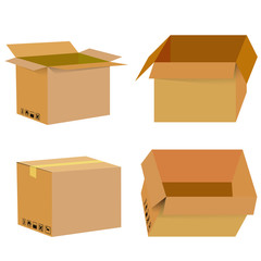 Fototapeta premium Blank Empty Box isolated on white 