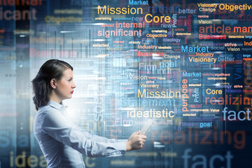 Woman using modern technologies