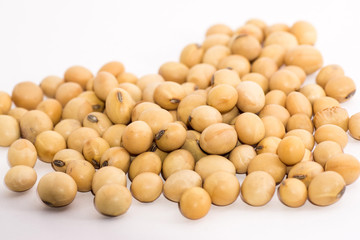 Soybeans  with white isolated background