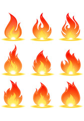 fire illustrations set