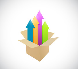 box and up arrow illustration design