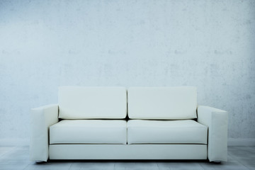 Fototapeta na wymiar The image of the sofa in a white room light. 3d illustration