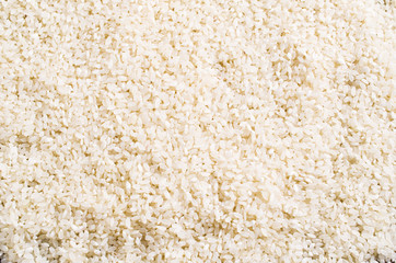 Raw white rice.