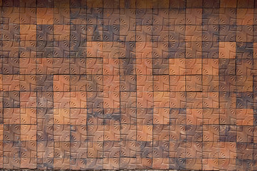 Red brick wall suitable as a background or wallpaper