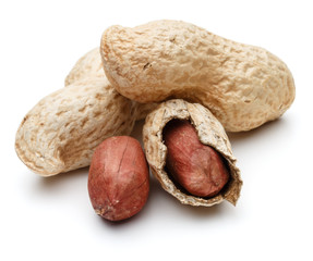 peanut pod or arachis isolated on white background cutout