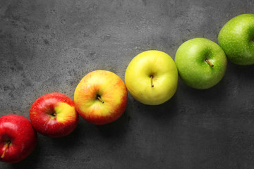 Apples on dark grey background