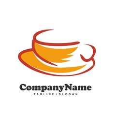 Coffee Tea Cup Cafe  logo icon vector 