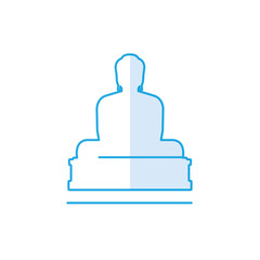 Daibutsu - The Great Buddha, Famous world landmark,Kotokuin Temple in Kamakura, Kanagawa, Japan, vector flat icon design