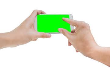 Holding a smart phone ,Take a picture