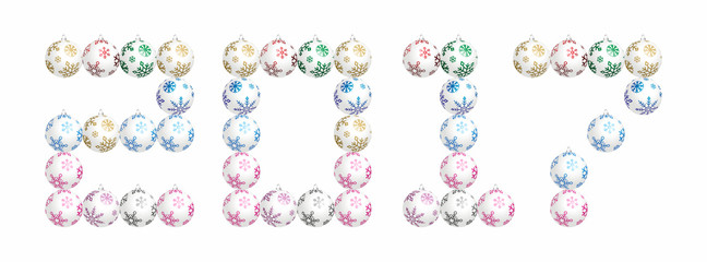  2017 Christmas baubles. New Year vector