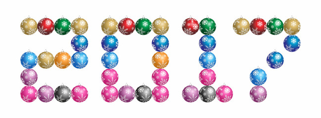  2017 Christmas baubles. New Year vector