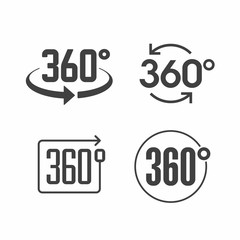 360 degrees view sign icon