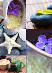 Collage of spa products.