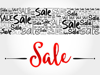 SALE word cloud background, business concept