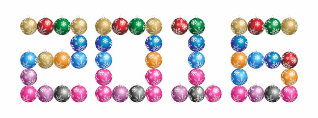  2016 Christmas baubles. New Year 