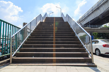 Obraz premium Stairs of the overpass in the city