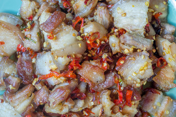 Fried salted pork belly