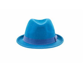 blue fedora hat isolated 