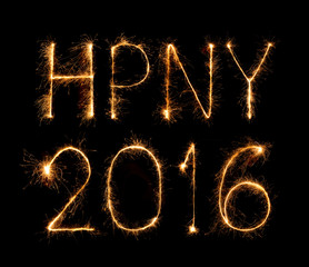Happy new year 2016 with Sparkle firework