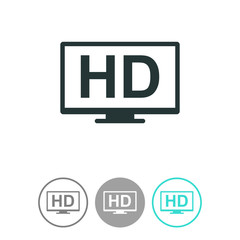 HD widescreen TV vector icon.
