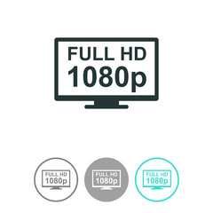 Full hd widescreen TV vector icon.