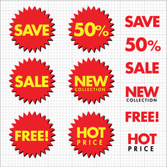 vector sale labels