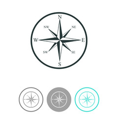 Wind rose compass vector icon.