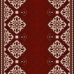 Filigree golden  border on red brown.
