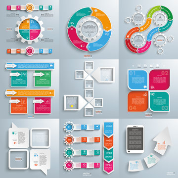 Set Of 9 Infographic Designs