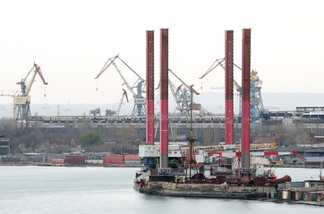 Fototapeta premium Views of the shipyard Zaliv in Kerch