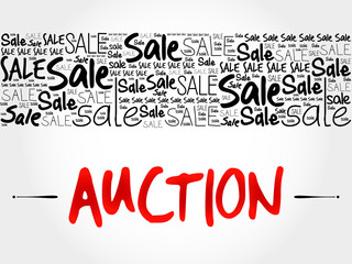 AUCTION word cloud background, business concept