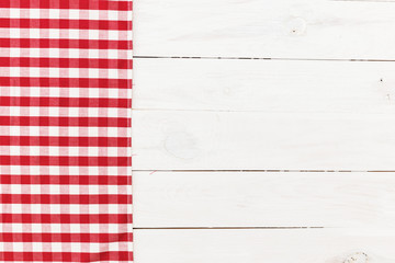 Fototapeta na wymiar checkered tablecloth red
