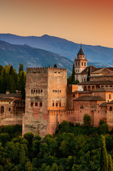 Alhambra Palace in Granada, Spain - obrazy, fototapety, plakaty