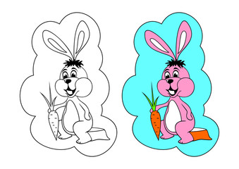 The picture for coloring. Hare.