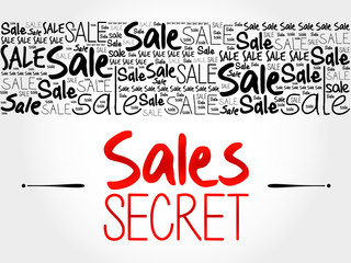 Sales Secret word cloud background, business concept