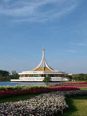The Pavilion of King Rama IX park and clear sky background