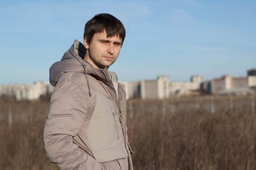 Handsome man outdoors