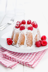 Frischer Gugelhupf mit Früchten