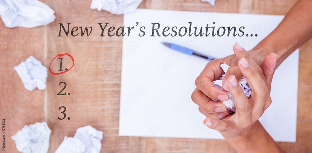 Poster composite image of new years resolution list