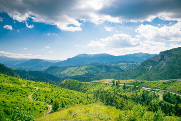 Obraz premium Vikos gorge in the Zagoria region of Greece. Vikos Gorge, Greece