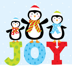 christmas design with cute penguin 
