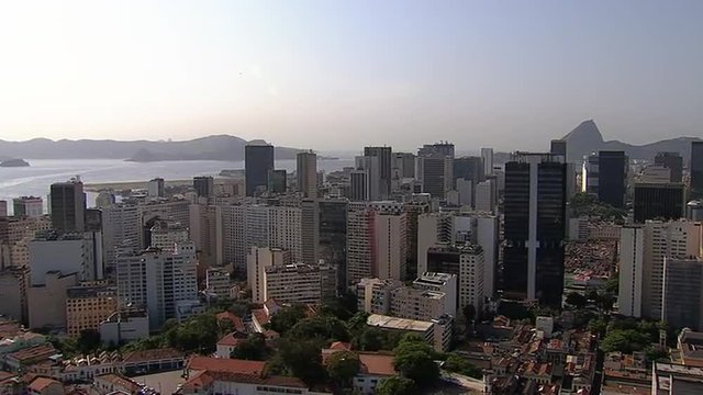 Morning Aerial shot of Downtown Rio de Janeiro, Brazil